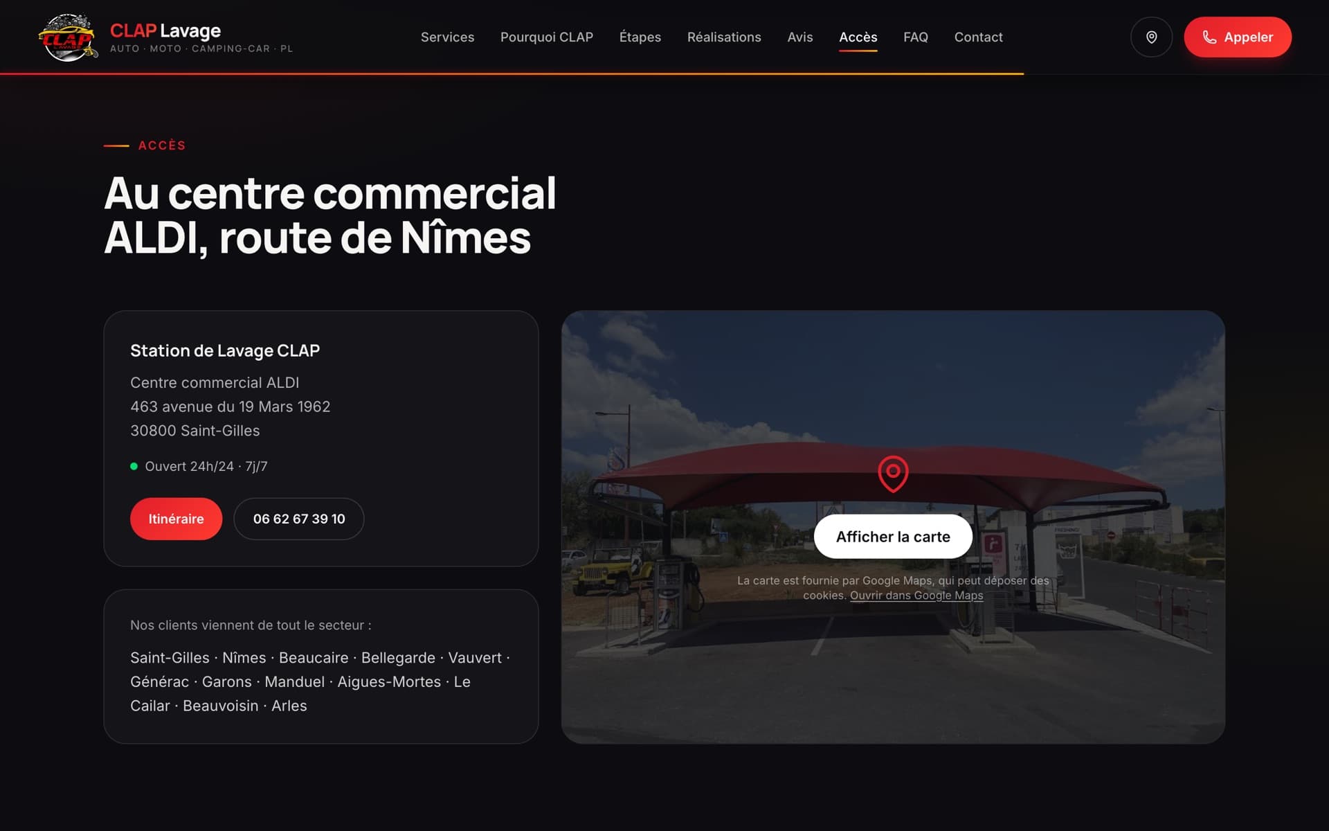 Section accès avec carte chargée à la demande